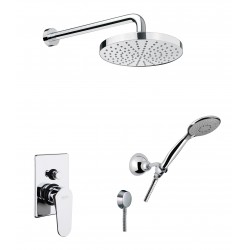 Fiore KEVON zestaw prysznicowy podtynkowy ze słuchawką i deszczownicą chrom / czarny / biały 81CR6519