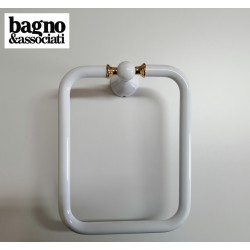 Bagno & Associati Regency wieszak na ręcznik kwadratowy biały/złoto RE21340