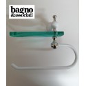 Bagno & Associati Regency uchwyt na papier z mydelniczką, wiszący, biały/chrom RE23826